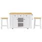 HOMLUX 53inch Large Kitchen Island in White(Three Packages), , large