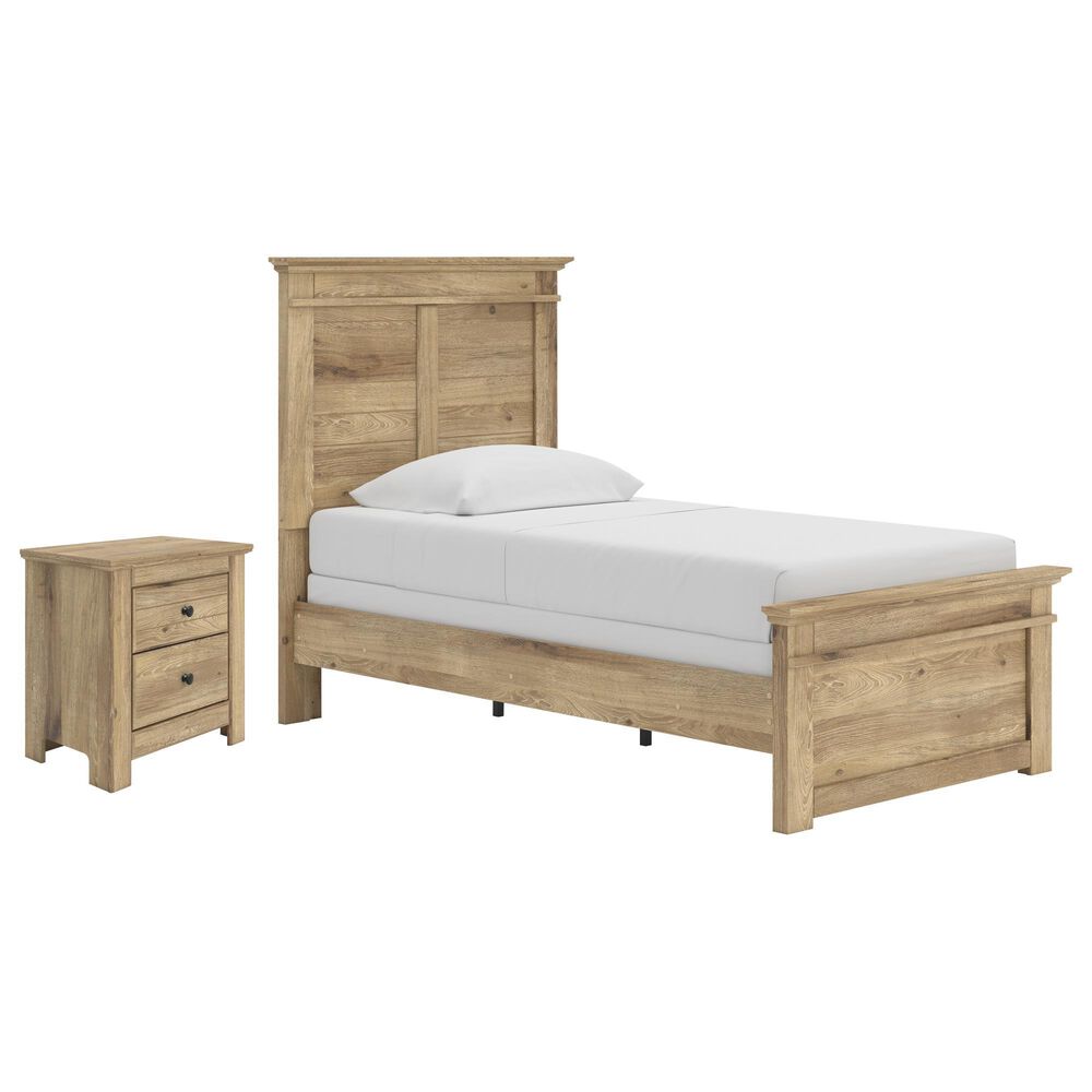 Ashley Makidern 2-Piece Twin Panel Bedroom Set in Natural Brown, , large
