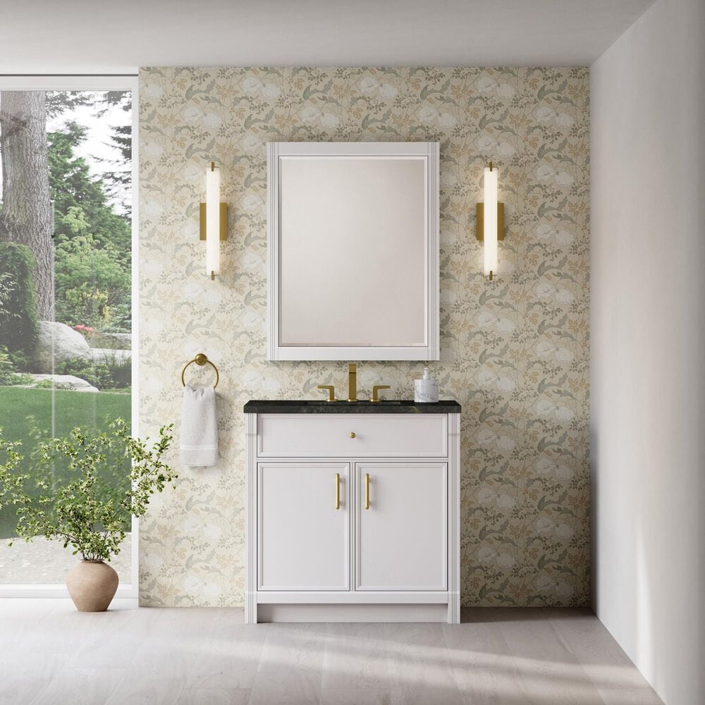 James Martin Bellshire 36" Single Bathroom Vanity in Bright White with 3 cm Phantome Eclos Top and Rectangular Sink, , large
