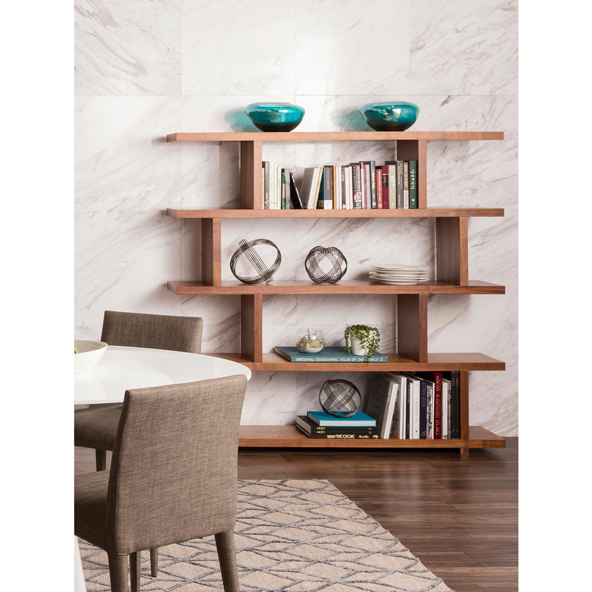 Moe's Home Collection Miri 12-Shelf Bookcase in Brown