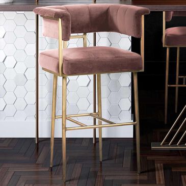 Tov Furniture Astrid Velvet Bar Stool in Blush, , large
