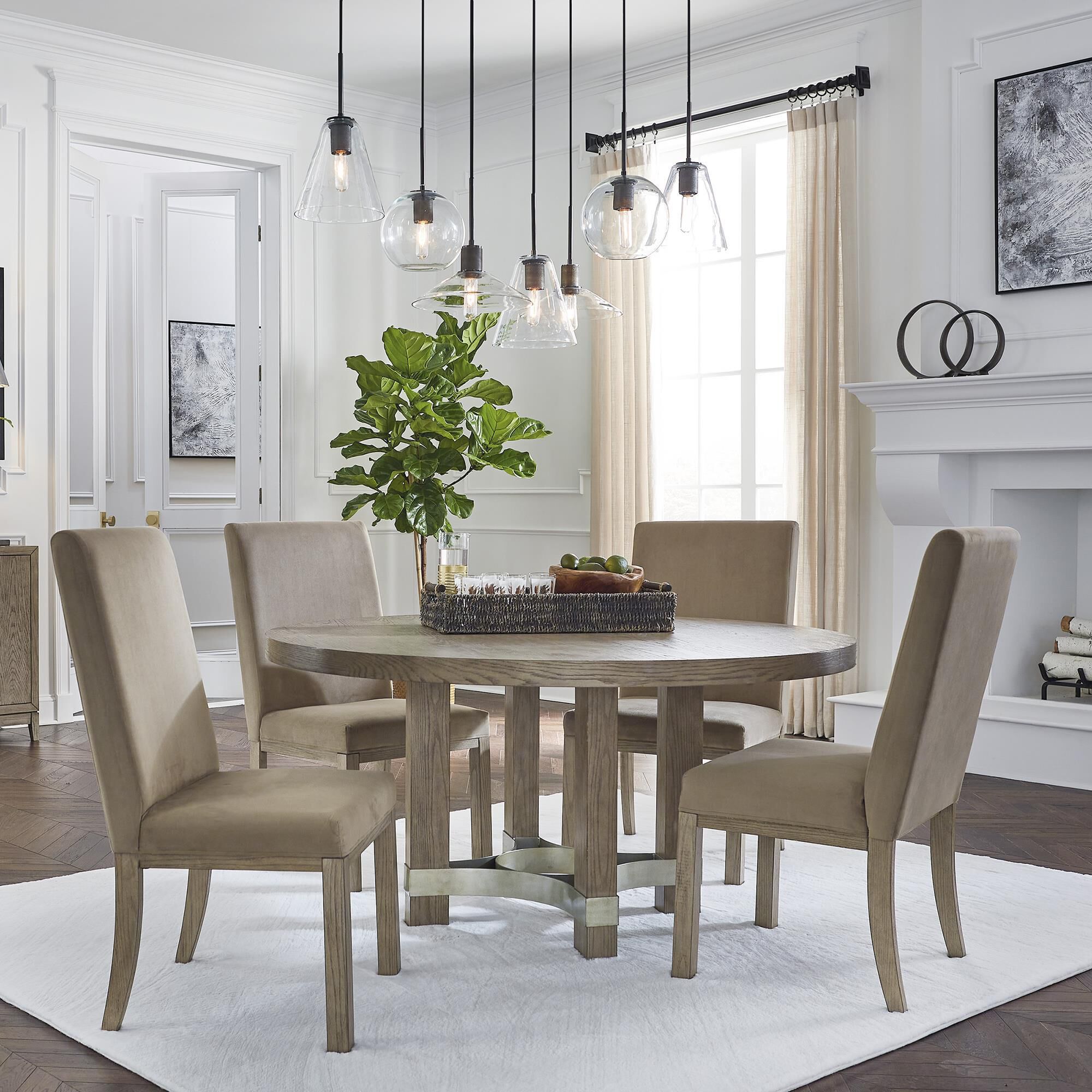 Large round sales dining table set