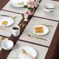 Willow & Hem Harmony Woven Vinyl Placemat in White (Set of 6), , large