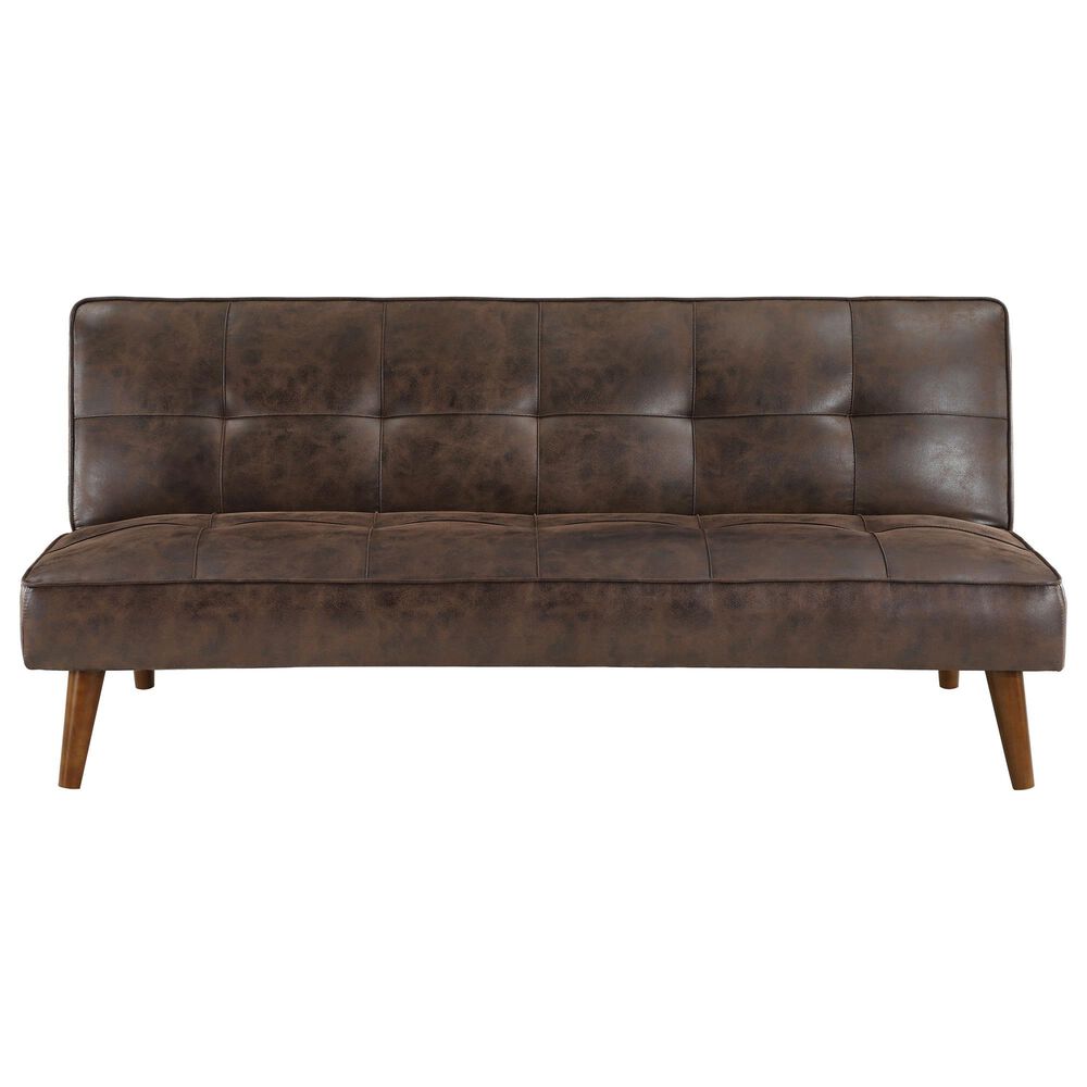 Pacific Landing Jenson Push Back Convertible Sofa Bed in Dark Coffee Brown, , large