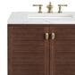 James Martin Vanities Amberly 30" Single Bathroom Vanity in Walnut with 3 cm Ethereal Noctis Quartz Top and Rectangular Sink, , large