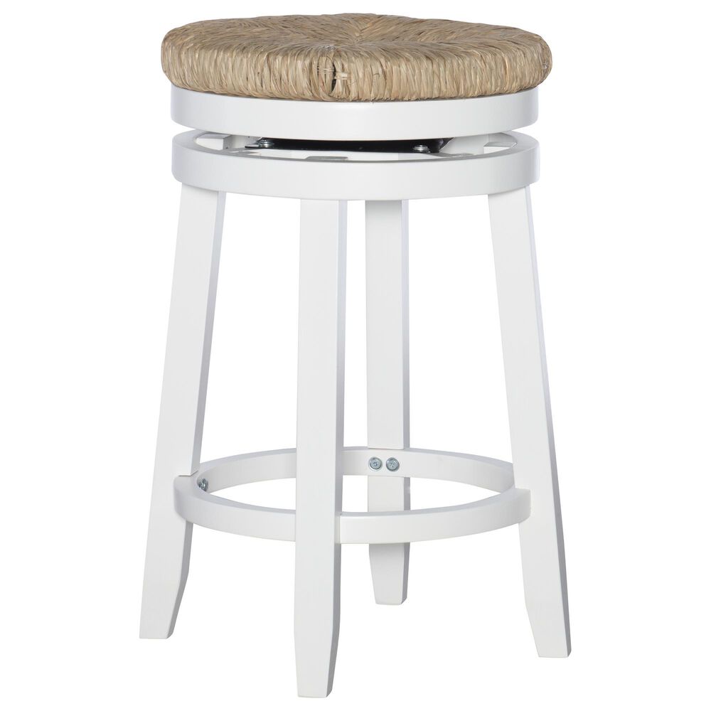 Linon Home Decor Morgan Swivel Counter Stool in White, , large