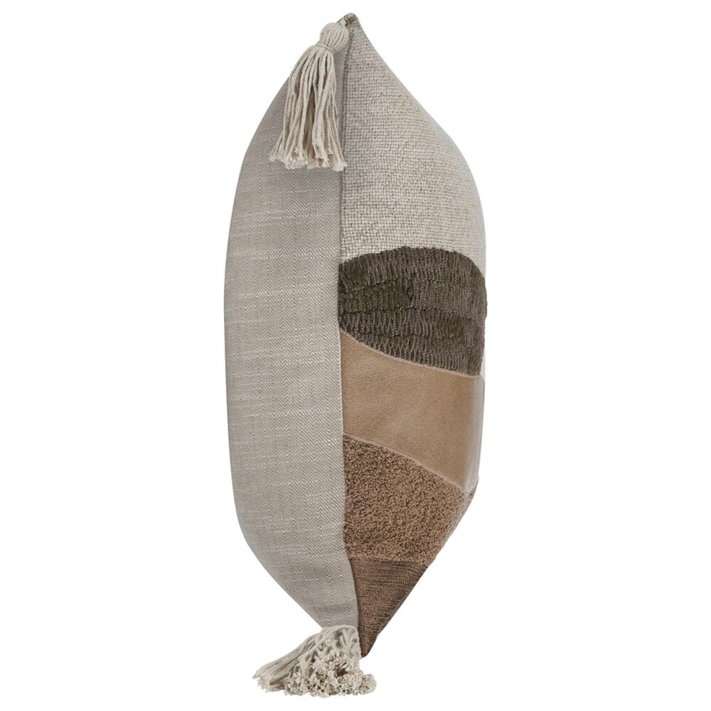Classic Home Carve 18&quot; Square Throw Pillow in Natural, , large
