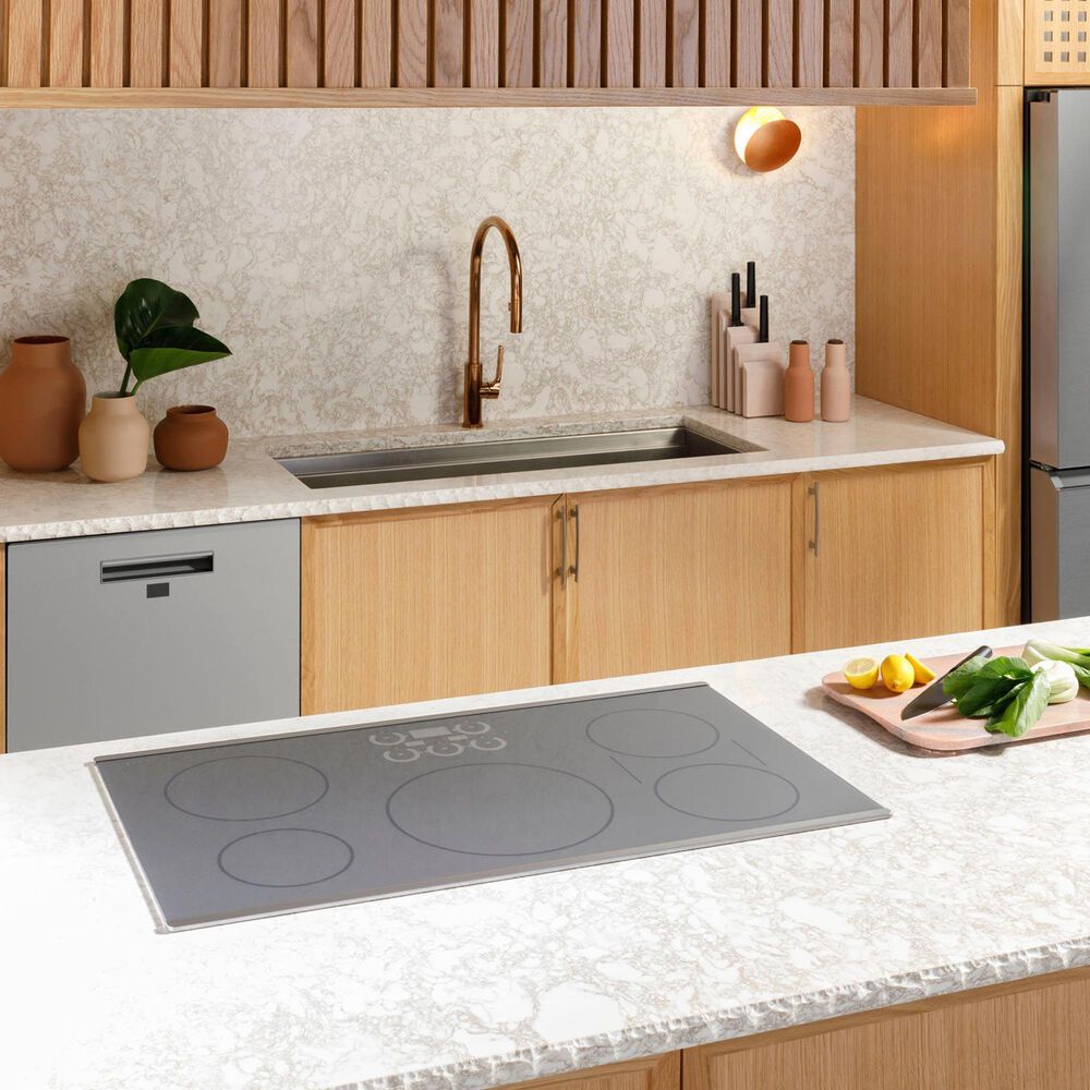 Cafe 2-Piece Kitchen Package with Matte White 30" Smart Built-In Convection Single Wall Oven and Stainless Steel 36" Touch Control Induction Cooktop, , large