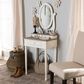 Baxton Studio Anjou Accent Dressing Table with Mirror in Distressed White and Light Brown, , large