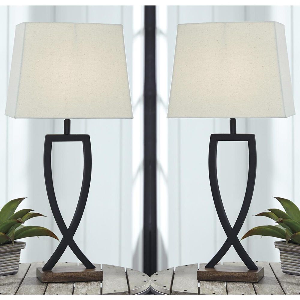 Ashley Makara Table Lamp in Black and Brown &#40;Set of 2&#41;, , large