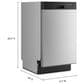 Whirlpool 18" Built-In Dishwasher with Half Load Cycle and Triple Spray Arms in Stainless Steel, , large