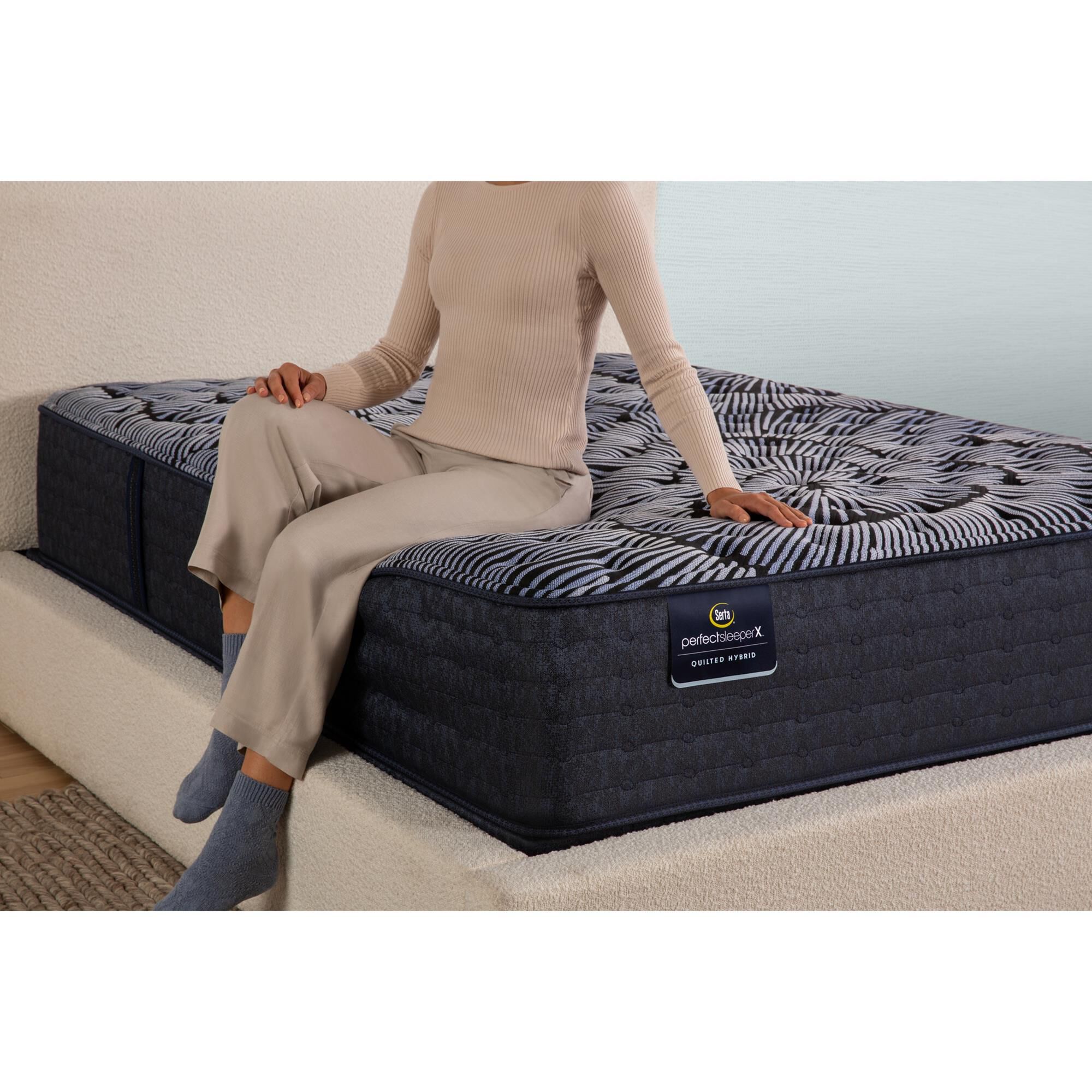 Serta Knox Firm King Mattress with High Profile Box Springs
