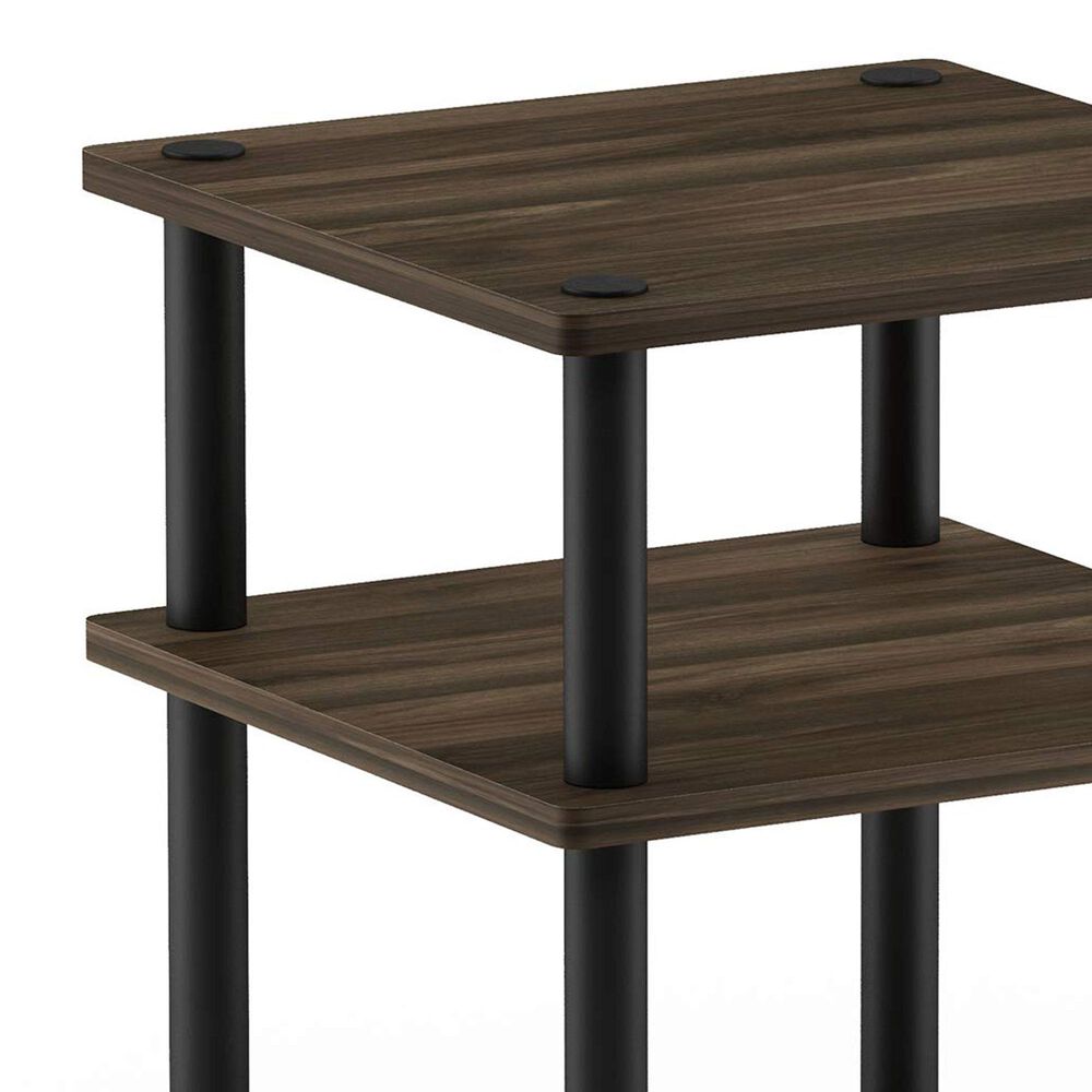 HOMLUX 3-Tier Side Table in Columbia Walnut and Black, , large