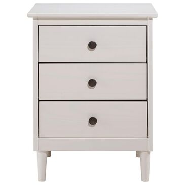 Walker Edison 3 Drawer Nightstand in White, , large