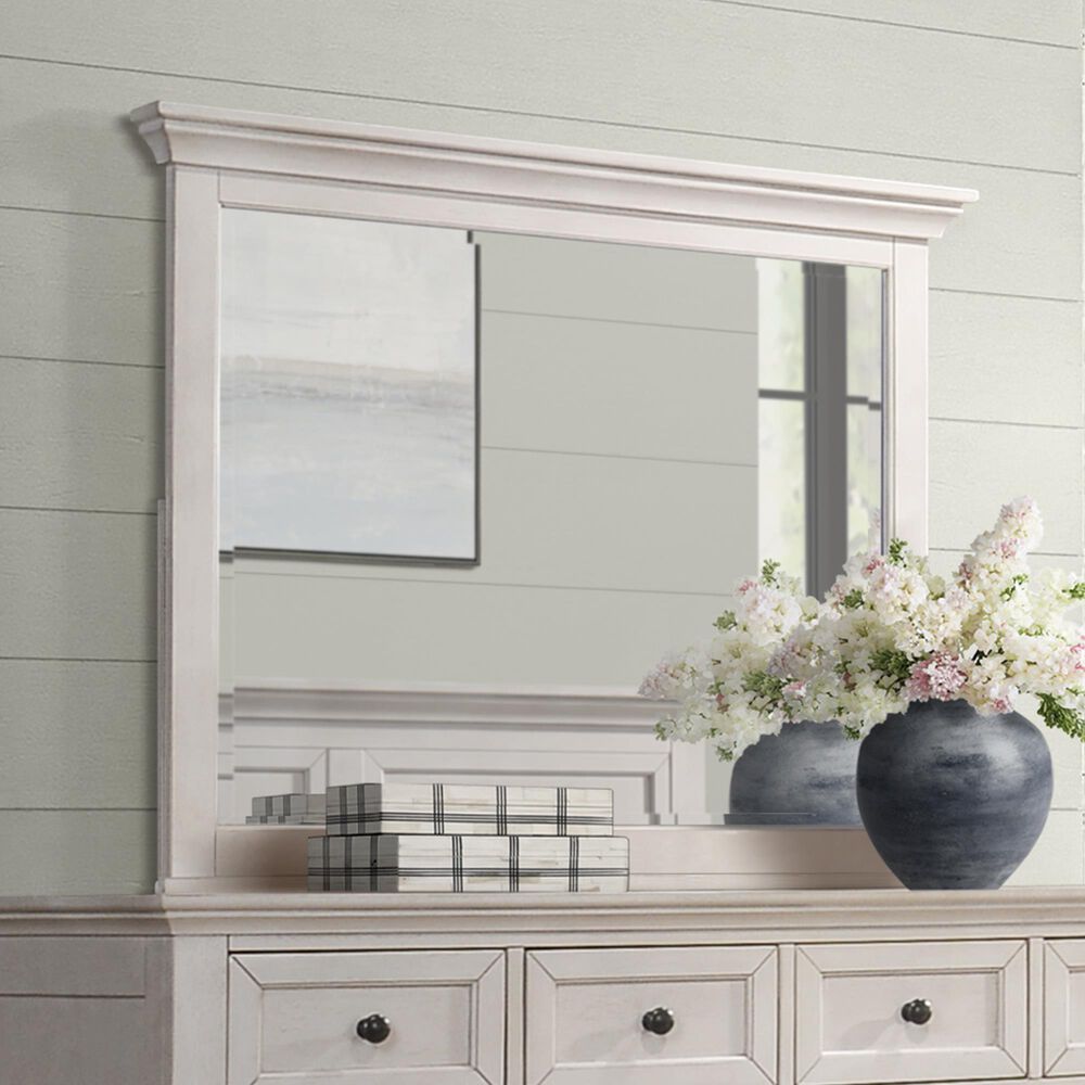 Hawthorne Furniture San Mateo Dresser Mirror in Rustic White, , large