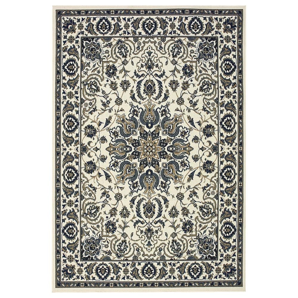 Oriental Weavers Marina 1248W 2"5" x 4"5" Ivory and Navy Area Rug, , large