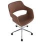 LumiSource Margarite Swivel Task Chair with Brown Faux Leather Cushion in Chrome, , large