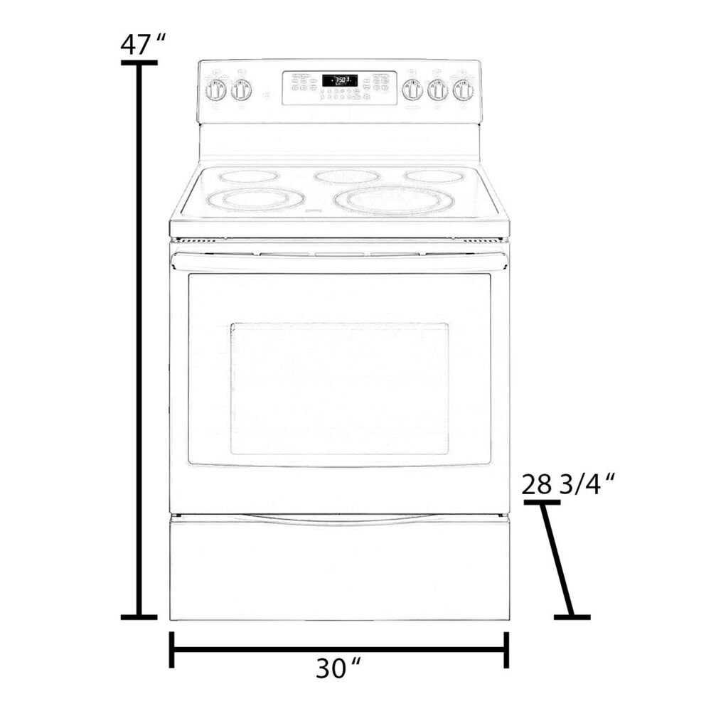 GE Appliances 30" Free-Standing Electric Range in White, , large