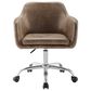 Linon Home Decor Rylen Office Chair with Brown Cushion in Silver, , large