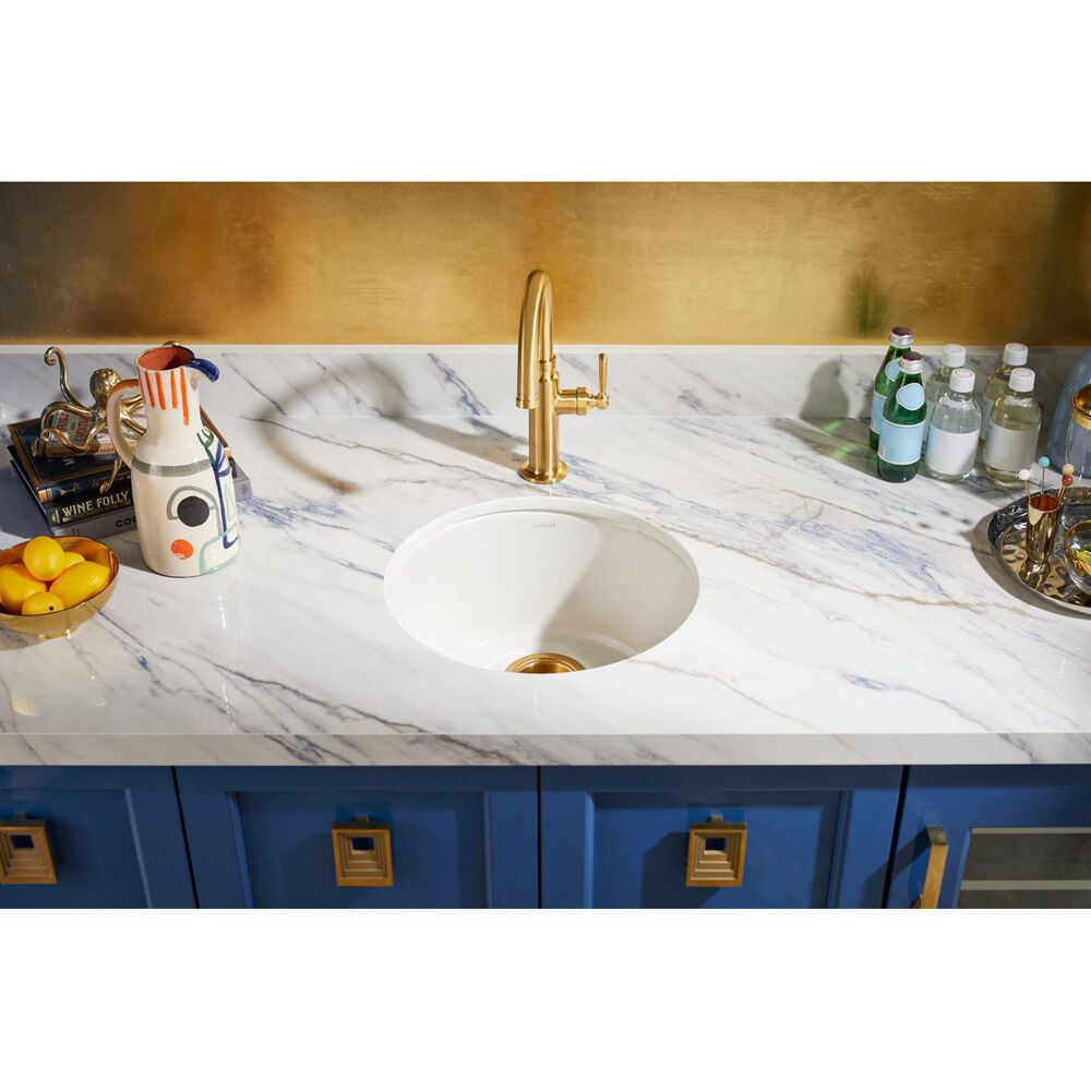 Kohler Porto Fino 18.5" Top-Undermount Single Bowl Bar Sinks in White, , large