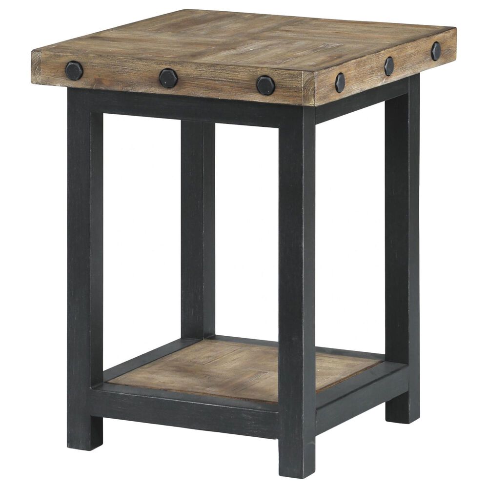 Flexsteel Carpenter Chairside Table in Rustic Light Brown, , large