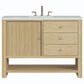 James Martin Vanities Marigot 48" Single Bathroom Vanity in Sunwashed Oak with 3 cm Ethereal Noctis Quartz Top, Rectangular Sink and FreePower Wireless Charger, , large