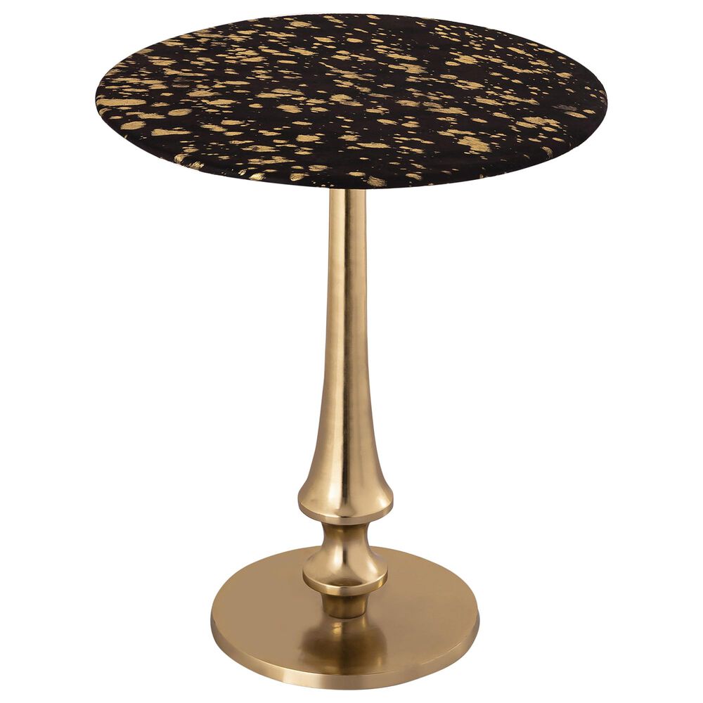 Tov Furniture Goathide Side Table in Black and Gold, , large