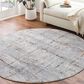 Surya Aisha 7"10" Round Charcoal, Gray, Dark Blue, Off-White, Burgandy and Burnt Orange Area Rug, , large