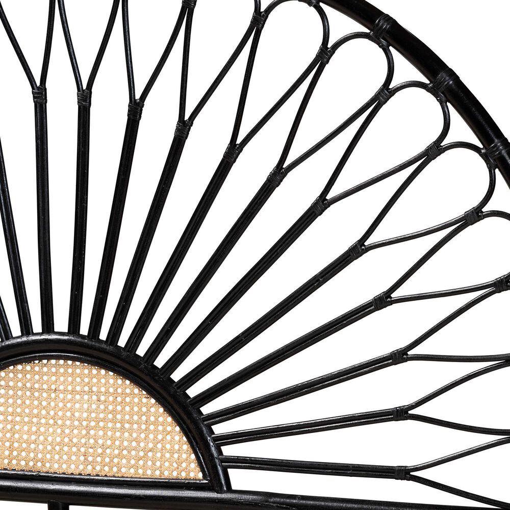 Baxton Studio Perenna King Standalone Headboard in Black and Natural Brown, , large