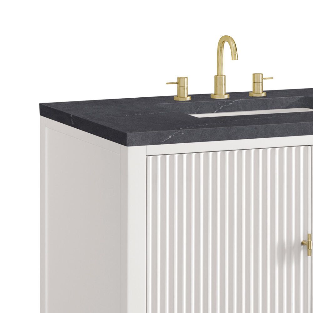 James Martin Vanities Myrrin 36&quot; Vanity in Bright White with 3 cm Charcoal Soapstone Quartz Top, , large