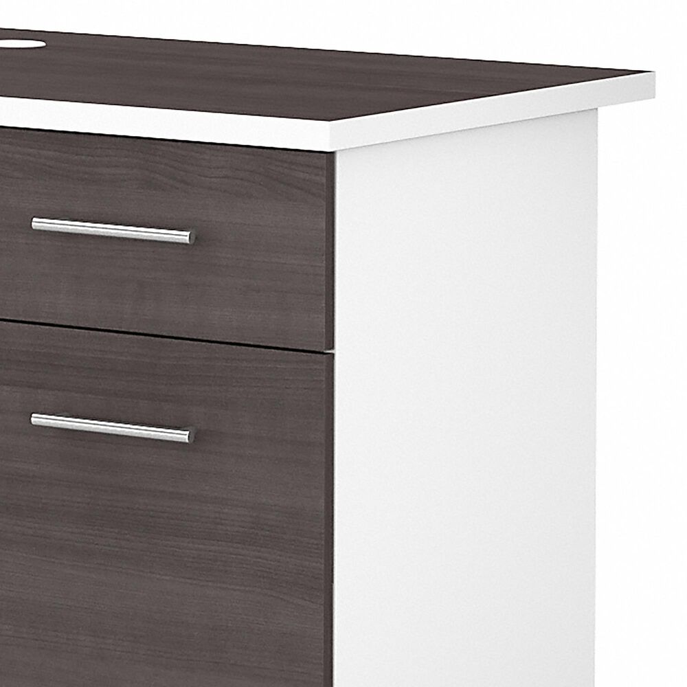 Bush Somerset 72&quot; L-Shaped Desk with Hutch in Storm Gray and White, , large