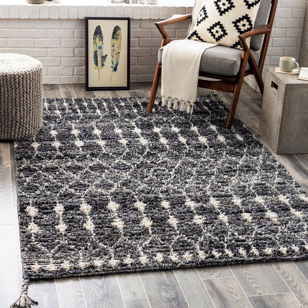 Surya Birch 8&#39; x 10&#39; Black, Charcoal, Gray and Cream Area Rug, , large