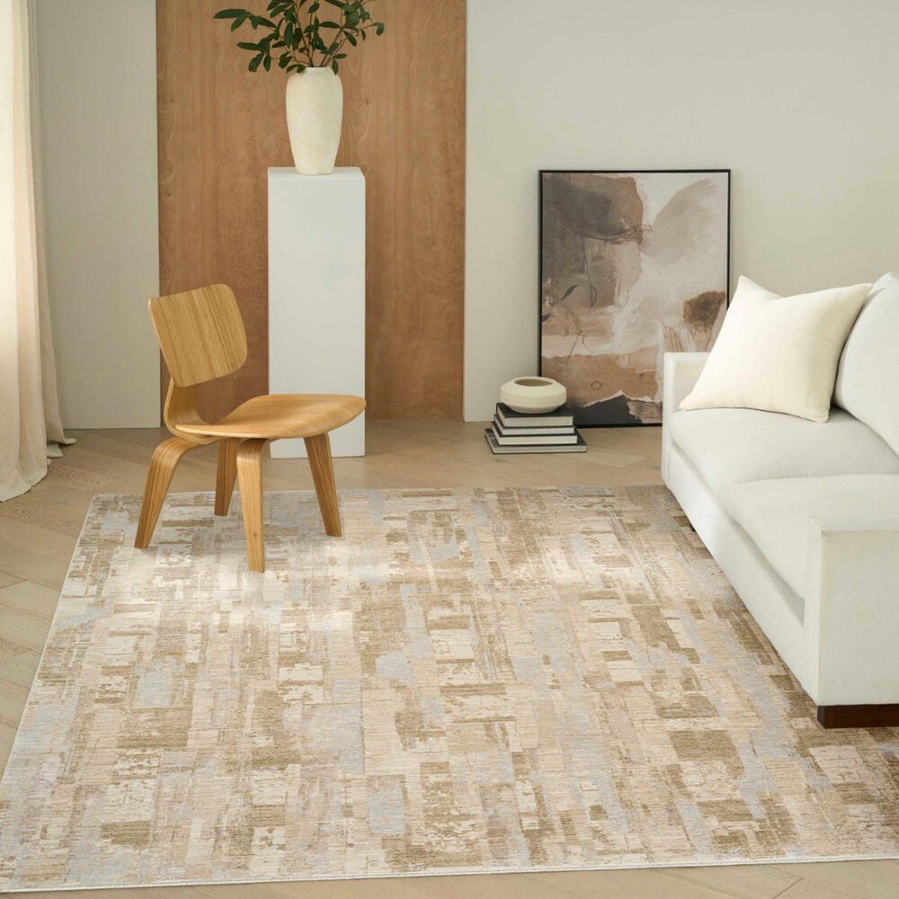 Nourison Drift Beige and Grey 9' x 12' Area Rug, , large