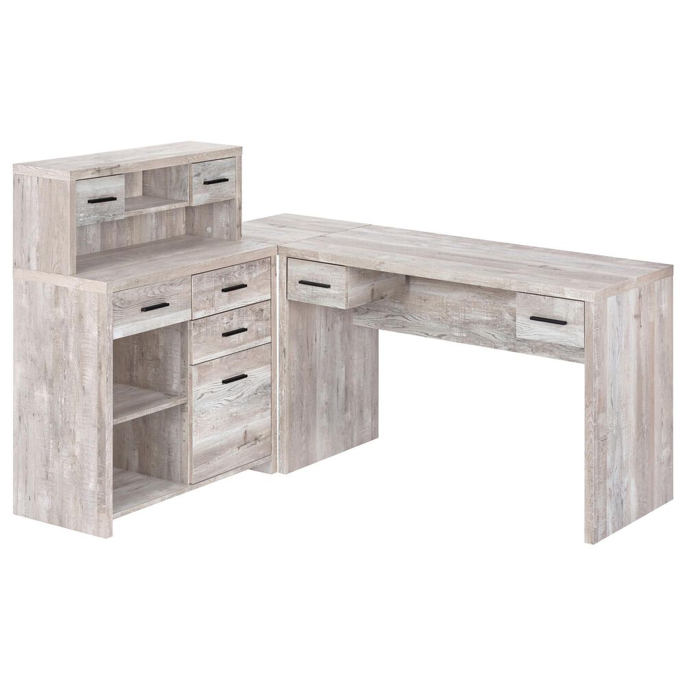 Monarch Specialties Computer Desk in Taupe Reclaimed Wood , , large