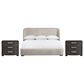 Bernhardt Geneve King Upholstered Wingback Bed with Two Nightstands in Robor, , large