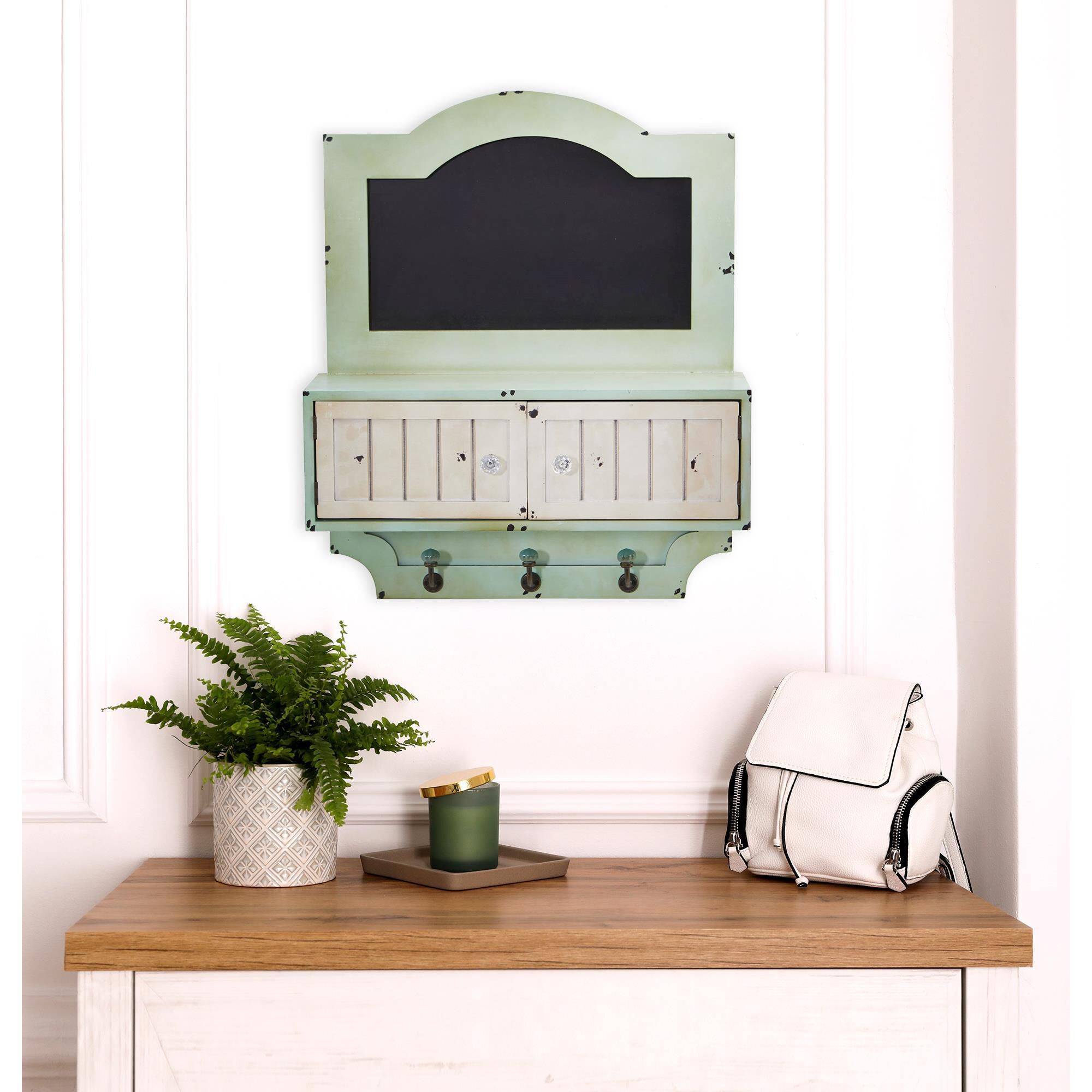 Chalkboard outlet wall organizer