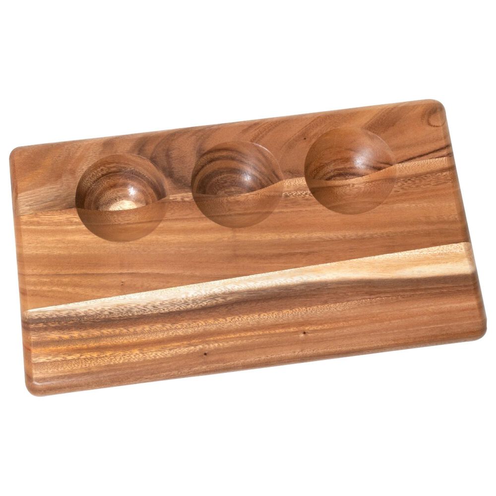 Lipper 3 Dip Serve Board in Brown, , large