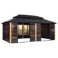 HOMLUX 12" x 20" Outdoor Hardtop Gazebo with Aluminum Frame in Black, , large