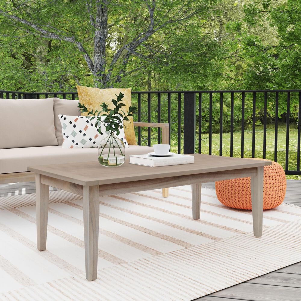 Linon Home Decor Teagon Rectangular Coffee Table in Natural, , large