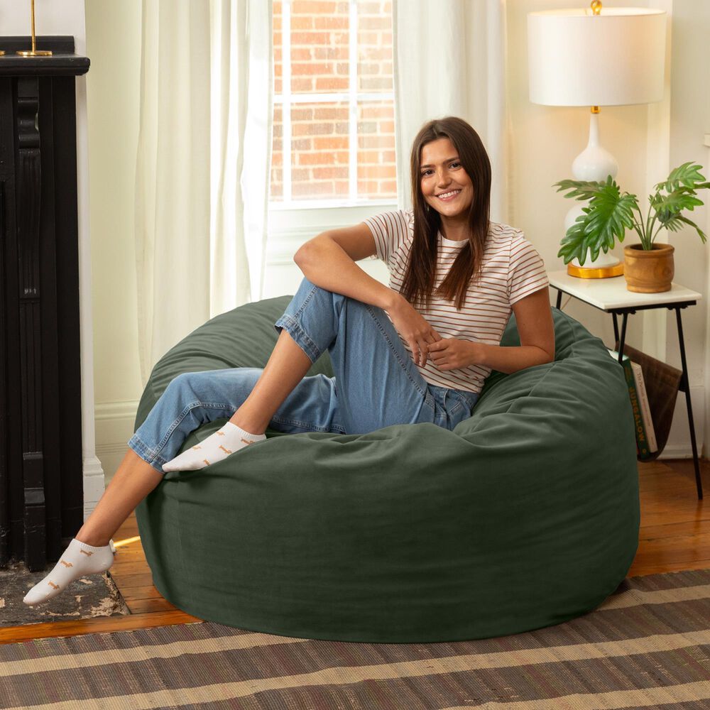 Jaxx Saxx 4&#39; Large Round Bean Bag Chair in Green, , large