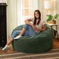 Jaxx Saxx 4" Large Round Bean Bag Chair in Green, , large