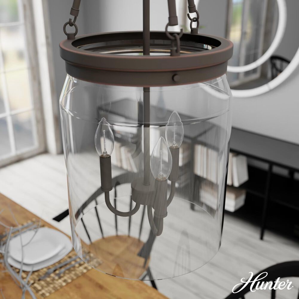 Hunter Devon Park 3-Light Pendant in Onyx Bengal, , large