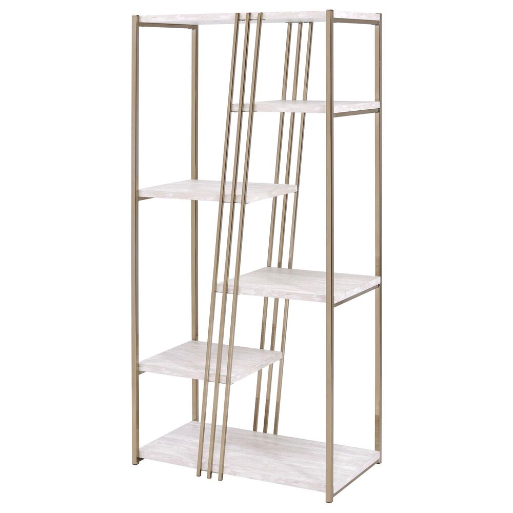 Gunnison Co. Tanan Bookshelf in White/Champagne, , large