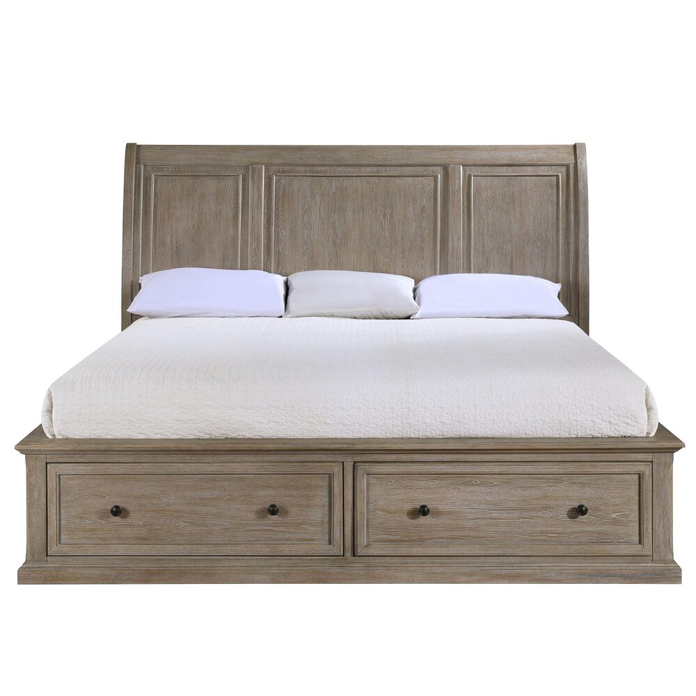 Davis International King Storage Bed and Two Nightstands in Taupe, , large