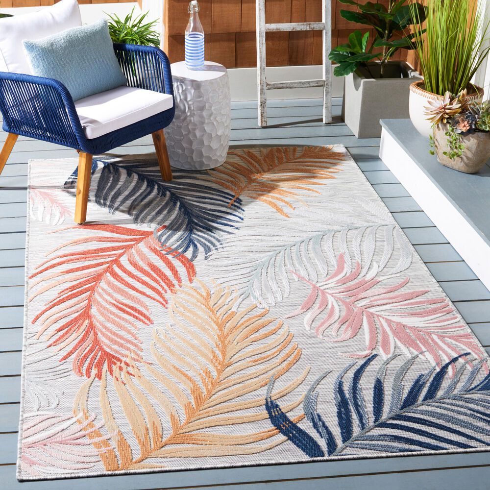 Safavieh Cabana CBN445 5&#39;1&quot; x 7&#39;6&quot; Multicolor Indoor/Outdoor Area Performance Rug, , large