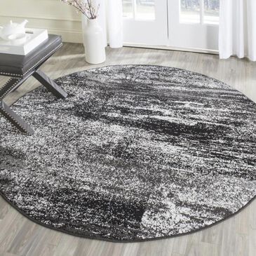 Safavieh Adirondack ADR112A 4" Round Silver and Black Area Rug, , large