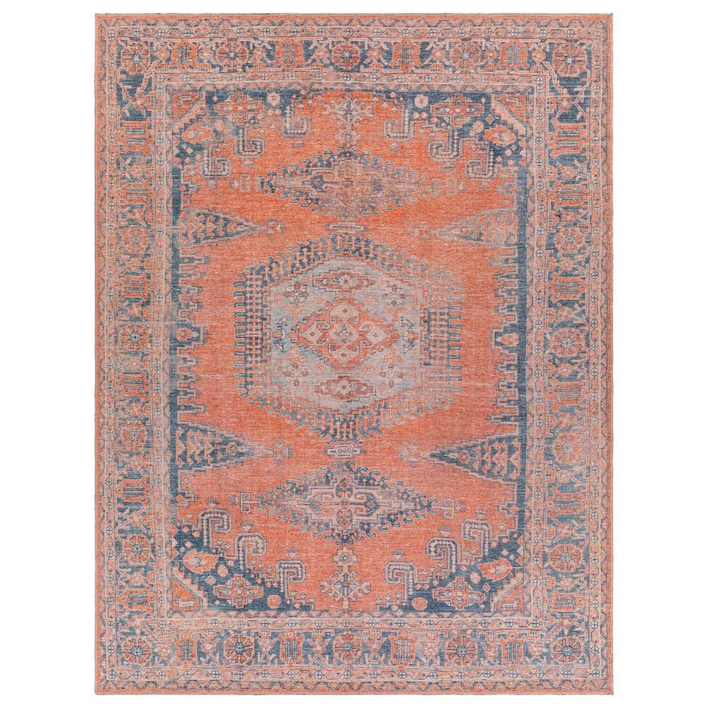 Surya Colin 7"10" x 10"2" Burnt Orange, Blue, Pale Blue and Tan Area Rug, , large
