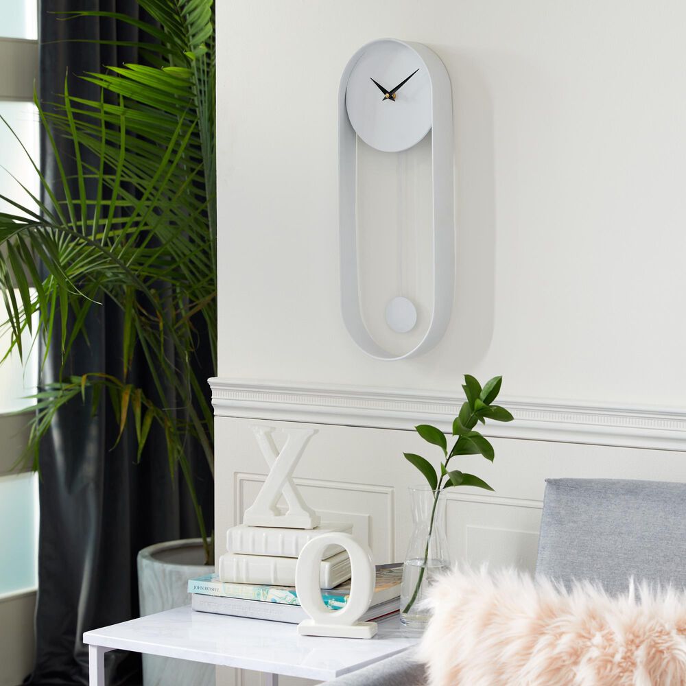 CosmoLiving by Cosmopolitan 7.5&quot; x 20&quot; Wall Clock in White, , large