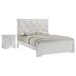 Crown Mark Amalia Twin Bed with Nightstand in White, , large