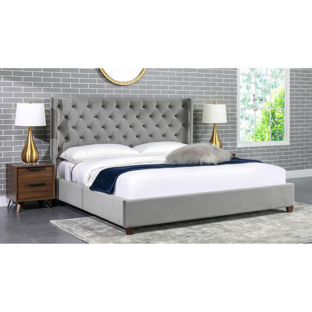Jennifer Taylor Home Manhattan King Platform Bed in Opal Grey, , large